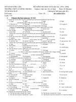 de kiem tra hoc ky i nam hoc 2015 2016 mon tieng anh 10 