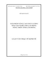Giải pháp nâng cao chất lượng đào tạo nghề cho lao động nông thôn tỉnh lâm đồng 