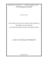 Đo lường sự hài lòng của đối tượng tham gia bảo hiểm y tế tự nguyện tại TP thủ dầu một, tỉnh bình dương 