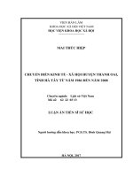 Chuyển biến kinh tế   xã hội huyện thanh oai, tỉnh hà tây từ năm 1986 đến năm 2008