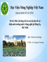 Mức sẵn lòng chi trả của hộ dân để cải thiện môi trường nước ở làng nghề gỗ đồng kỵ, bắc ninh 