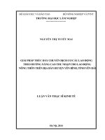 Giải pháp thúc đẩy chuyển dịch cơ cấu lao động theo hướng nâng cao thu nhập cho lao động nông thôn trên địa bàn huyện yên bình, tỉnh yên bái 