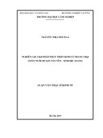 Nghiên cứu giải pháp phát triển kinh tế trang trại chăn nuôi huyện tân yên   tỉnh bắc giang 