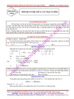 Hướng dẫn Giải nhanh đề thi hóa  13 MOI QUAN HE CAC DAI LUONG 
