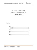 báo cáo bài tập lớn môn xác suất thống kê học kỳ hè 2012 