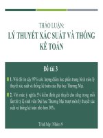 Thảo luận nhóm: Lý thuyết xác suất và thống kê toán