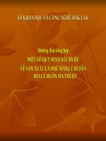 MỘT số QUY ĐỊNH bắt BUỘC về sản XUẤT cà PHÊ MANG CHỈ dẫn địa lý BUÔN MA THUỘT 