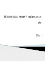 Quy định của nhà nước về bảng lương khu vực công 