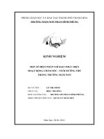 MỘT số BIỆN PHÁP CHỈ đạo THỰC HIỆN HOẠT ĐỘNG CHĂM sểc   NUÔI DƯỠNG TRẺTRONG TRƯỜNG mầm NON 