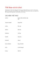 Thể thao và trò chơi ( tiếng anh )