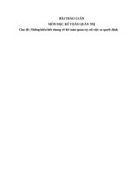 Những hiểu biết chung về kế toán quản trị với việc ra quyết định 