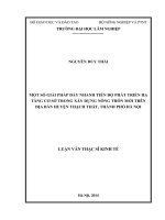 Một số giải pháp đẩy nhanh tiến độ phát triển hạ tầng cơ sở trong xây dựng nông thôn mới trên địa bàn huyện thạch thất, thành phố hà nội 