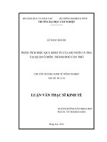 Phân tích hiệu quả kinh tế của hộ nuôi cá tra tại quận ô môn, thành phố cần thơ 