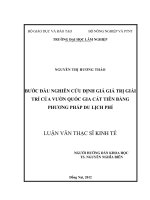 Bước đầu nghiên cứu định giá trị giải trí của vườn quốc gia cát tiên bằng phương pháp du lịch phí 
