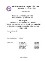 kế hoạch đánh giá tình hình sức khỏe và các biện pháp giảm tỉ mắc bệnh bướu cổ tại huyện phụng hiệp, hậu giang năm 2014 