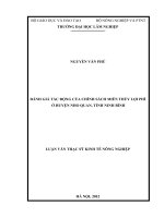 Đánh giá tác động của chính sách miễn thuỷ lợi phí ở huyện nho quan, tỉnh ninh bình 