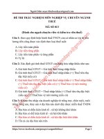 đề thi trắc nghiệm môn nghiệp vụ chuyên ngành thuế có đáp án 