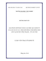 Giải pháp góp phần nâng cao hiệu quả kinh tế của sản xuất lúa theo mô hình cánh đồng mẫu lớn tại huyện vĩnh thạnh   TP cần thơ 