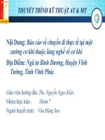 Báo cáo về chuyến đi thực tế tại xưởng cơ khí thuộc làng nghề về cơ khí, địa điểm ngã tư bình dương, huyện vĩnh tường, tỉnh vĩnh phúc 