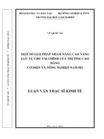 Một số giải pháp nhằm nâng cao năng lực tự chủ tài chính của trường cao đẳng cơ điện và nông nghiệp bắc bộ 