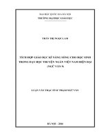 Tích hợp giáo dục kĩ năng sống cho học sinh trong dạy học truyện ngắn việt nam hiện đại (TT) 