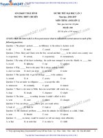 3  đề ANH TRƯỜNG THPT CHUYÊN THÁI BÌNH 