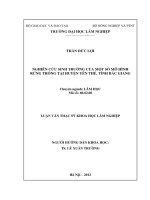 Nghiên cứu sinh trưởng của một số mô hình rừng trồng tại huyện yên thế, tỉnh bắc giang 