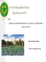 đánh giá tác động môi trường của   sản xuất lúa ở đồng bằng sông cửu long 