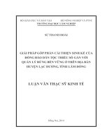 Giải pháp góp phần cải thiện sinh kế của đồng bào dân tộc thiểu số gắn với quản lý rừng bền vững ở trên địa bàn huyện lạc dương, tỉnh lâm đồng 