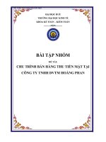 chu trình bán hàng thu tiền mặt tại công ty tnhh dvtm hoàng phan 