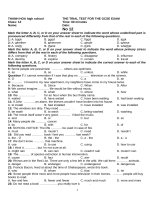 Đề thi tiếng anh  THI THU 12 