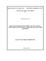 Một số giải pháp hoàn thiện cấp giấy chứng nhận quyền sử dụng đất tại huyện di linh, tỉnh lâm đồng 