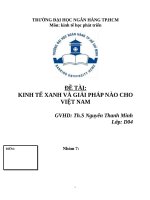 kinh tế xanh và giải pháp nào cho việt nam 