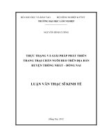 Thực trạng và giải pháp phát triển trang trại chăm nuôi heo trên địa bàn huyện thồng nhất   đồng nai 