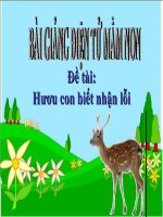 Bài giảng điện tử mầm non đề tài Kể chuyện Hươu con biết nhận lỗi (lớp Lá)