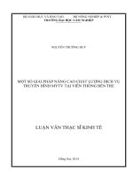 Một số giải pháp nâng cao chất lượng dịch vụ truyền hình MYTV tại viễn thông bến tre 