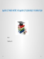 quản lý nhà nước và quản lý giáo dục và đào tạo 