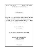 Nghiên cứu đặc điểm biến dị và khả năng di truyền về sinh trưởng và một số chỉ tiêu chất lượng thân cây tại các vườn giống thế hệ 2 keo lá tràm (acacia auriculiformis a  cunn ex benth) 