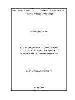 Giải pháp tạo việc làm cho lao động tại các làng nghề trên địa bàn huyện chương mỹ   thành phố hà nội 
