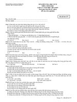 de thi hoc ky 2 mon sinh lop 12 nam hoc 2014 2015 