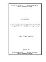 Một số giải pháp chủ yếu hỗ trợ phát triển doanh nghiệp nhỏ và vừa trên địa bàn tỉnh quảng trị 