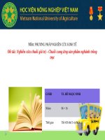 Nghiên cứu chuỗi giá trị   chuỗi cung ứng sản phẩm nghành trồng trọt 