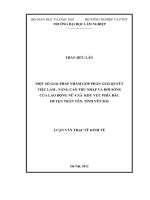 Một số giải pháp góp phần giải quyết việc làm, nâng cao thu nhập và đời sống của lao động nữ 4 xã khu vực phía bắc huyện trấn yên, tỉnh yên bái 