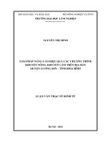 Giải pháp nâng cao hiệu quả các chương trình khuyến nông, khuyến lâm trên địa bàn huyện lương sơn   tỉnh hoà bình 