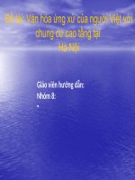 Văn hóa ứng xử của người việt với chung cư cao tầng tại hà nội 