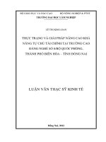 Thực trạng và giải pháp nâng cao khả năng tự chủ tài chính tại trường cao đẳng nghề số 8 bộ quốc phòng, thành phố biên hoà   tỉnh đồng nai 