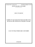 Nghiên cứu quy hoạch sử dụng đất bền vững huyện ba chẽ, tỉnh quảng ninh đến năm 2020 