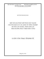 Một số giải pháp góp phàn đẩy mạnh chuyển dịch cơ cấu kinh tế nông nghiệp huyện cần giuộc, tỉnh long an theo hướng phát triển bền vững 