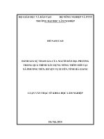 Đánh giá sự tham gia của người dân địa phương trong quá trình xây dựng nông mới tại xã phương tiến, huyện vị xuyên, tỉnh hà giang 