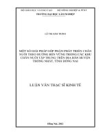 Một số giải pháp góp phần phát triển chăn nuôi theo hướng bền vững trong các khu chăn nuôi tập trung trên địa bàn huyện thống nhất 